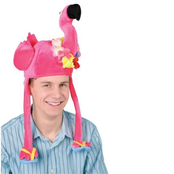 John Waters Christmas Pride LGBQ Pik Plysh Flamingo Hat - Picture 14 of 14